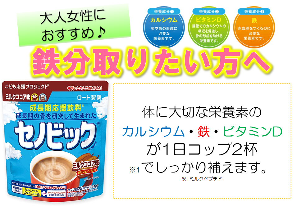 4個セット セノビック ミルク ココア味 成長期応援飲料 ジュニア プロテイン 子供 キッズ カルシウム 粉末 84g 約7日分 ロート製薬 贈答